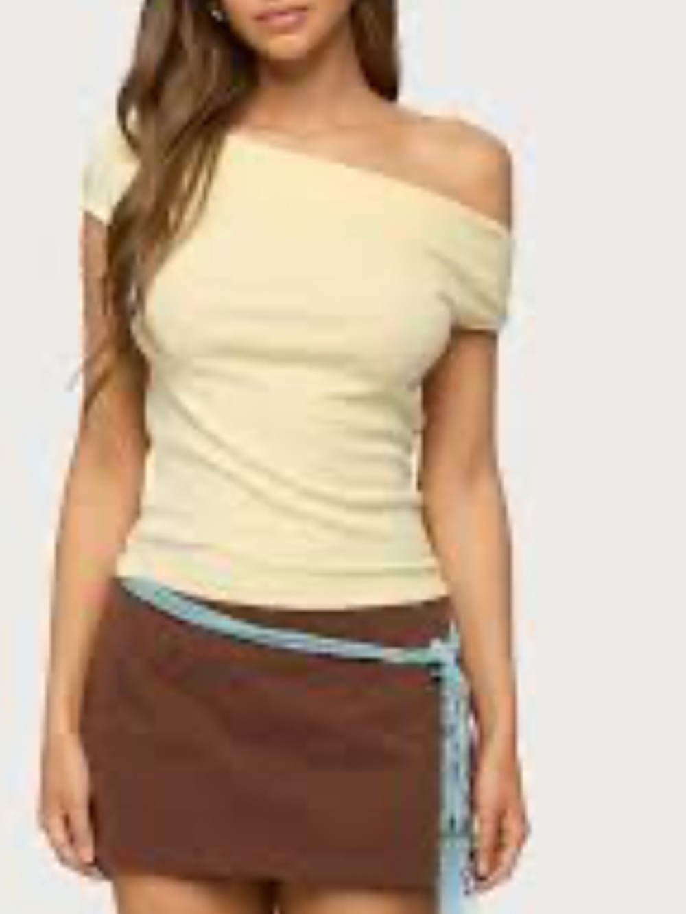 Edikted Pale Yellow Boatneck Top